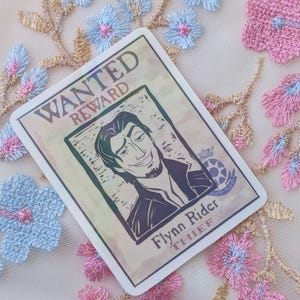 Flynn Rider Wanted Poster Sticker