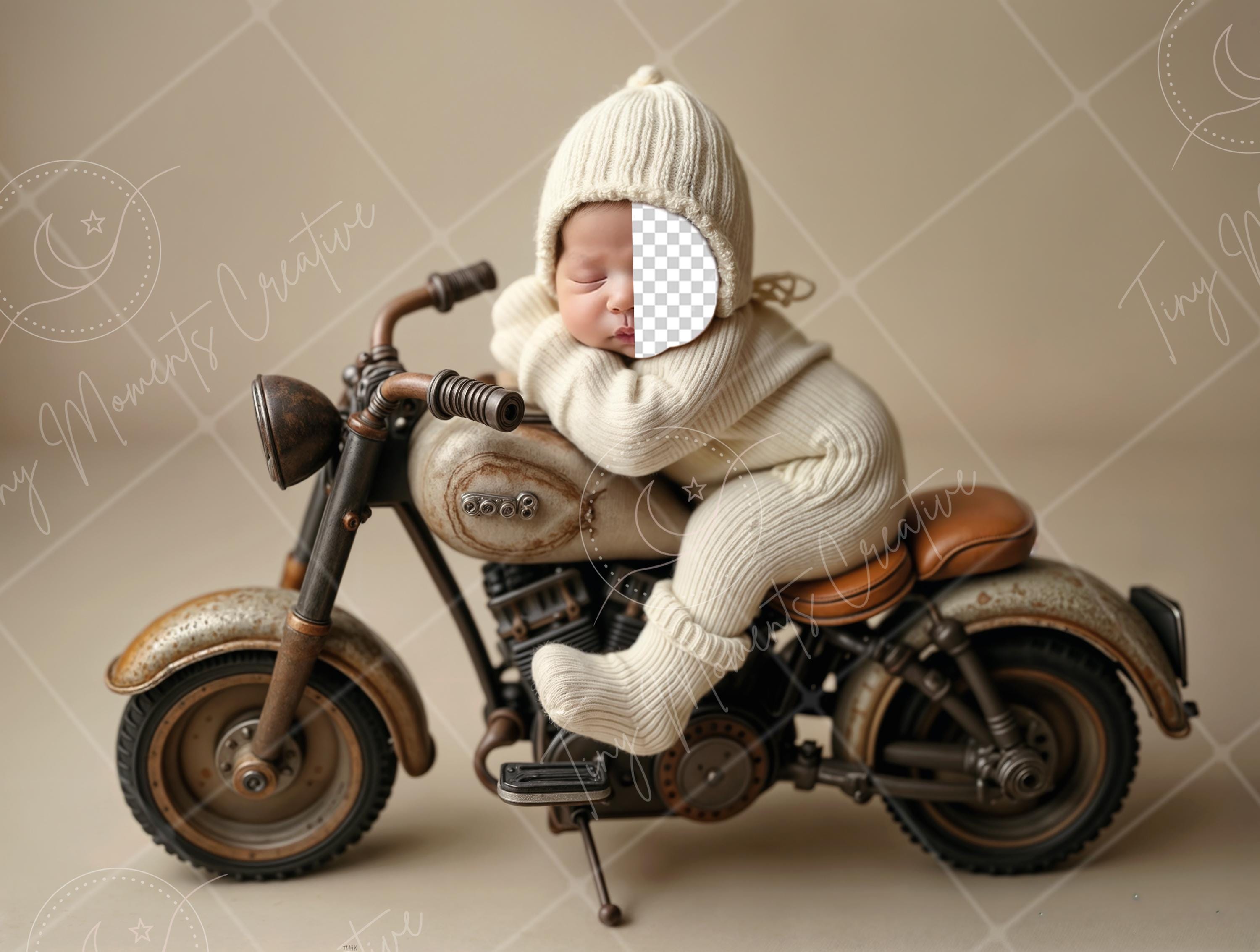 Motorcycle Newborn Digital Backdrop