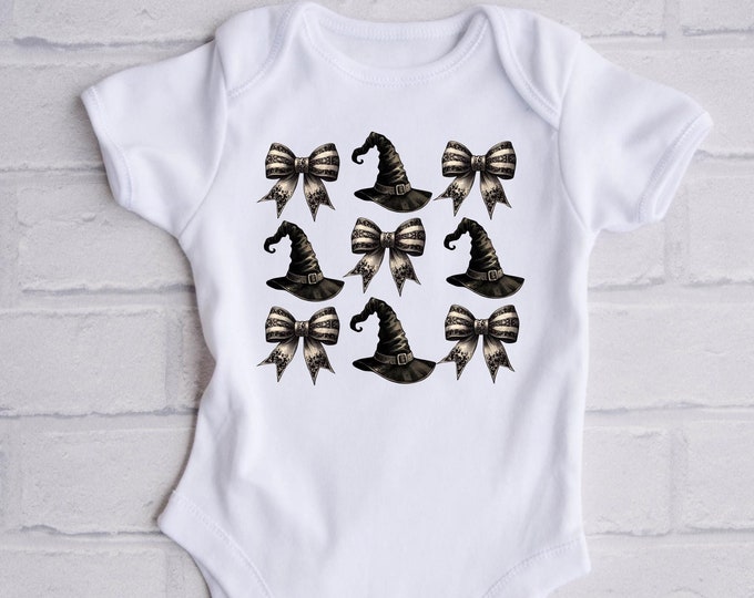 Halloween Baby  Onesie®Bodysuit - Coquette Witch Hat Bow