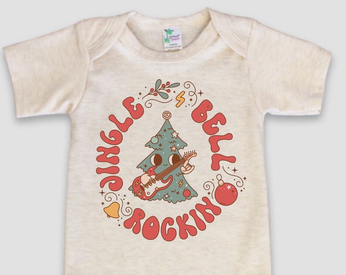 Jingle Bell Rockin' Retro Christmas Baby Onesie® Bodysuit