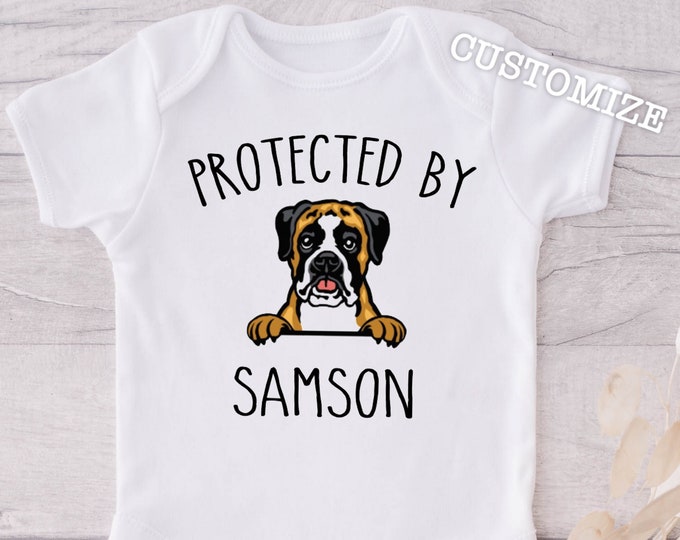 Protected by Boxer Baby Onesie® Bodysuit - Personalized