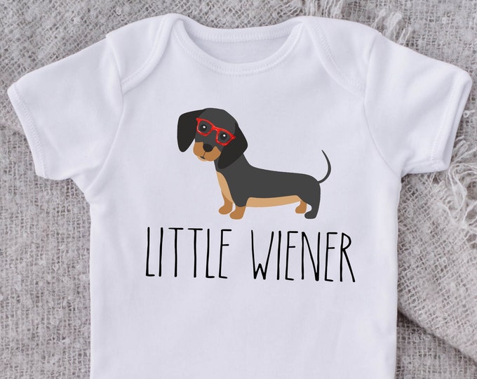 Little Wiener Dog Baby Onesie® Bodysuit -  Dachshund Bodysuit