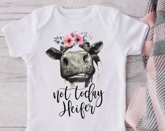 Not Today Heifer Baby Onesie® Bodysuit - Cow Bodysuit