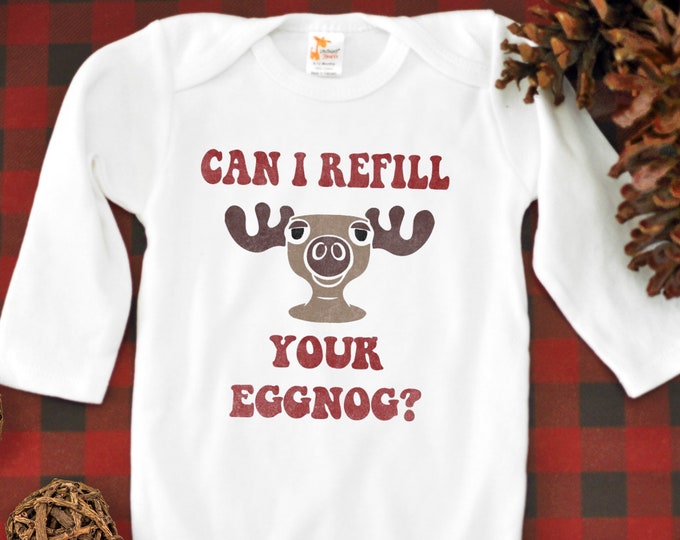 Can I Refill Your Eggnog Christmas Baby Onesie® Bodysuit - Christmas Vacation Inspired