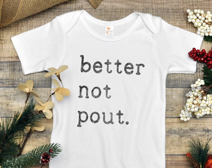 Better Not Pout Christmas Baby Onesie® Bodysuit - Minimalist