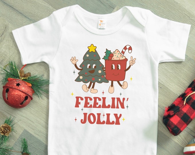 Feelin Jolly Retro Christmas Baby Onesie® Bodysuit