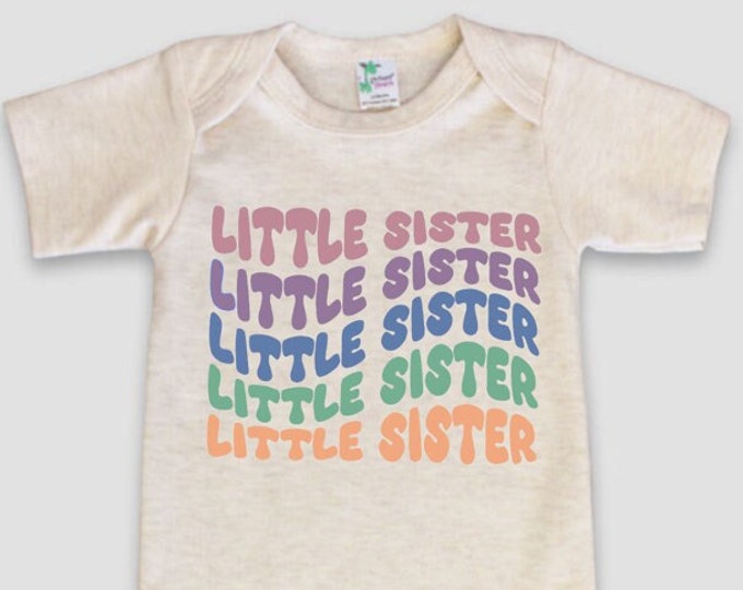 Little Sister Baby Onesie® Bodysuit -  Neutral -  Retro