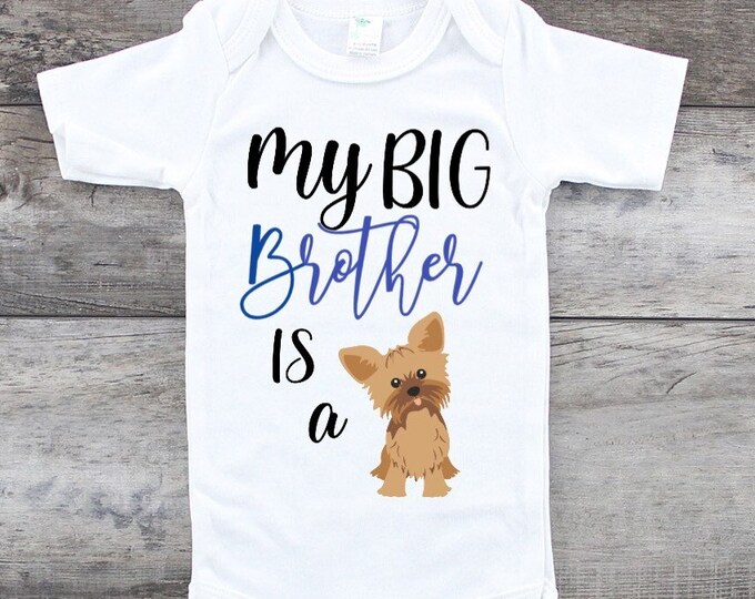 My Big Brother Is A Yorkie Baby Onesie® Bodysuit