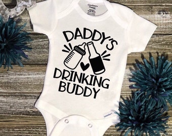 Daddys Drinking Buddy Baby BodysuitBaby Shower GiftCute Baby ClothesFun