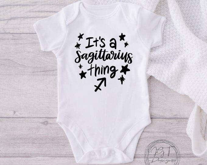 Sagittarius Zodiac Baby Onesie® Bodysuit -  It’s A Sagittarius Thing -  Retro