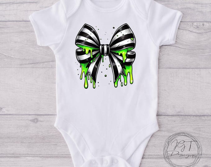 Beetlejuice Inspired Halloween Baby Onesie® Bodysuit – Spooky Cute Baby Outfit