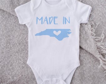 Baby Onesie® Bodysuit -  Made in NC -  Pregnancy Announcement North Carolina -