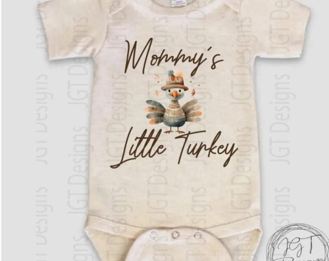 Mommy's Little Turkey Thanksgiving Baby Onesie® Bodysuit - Fall