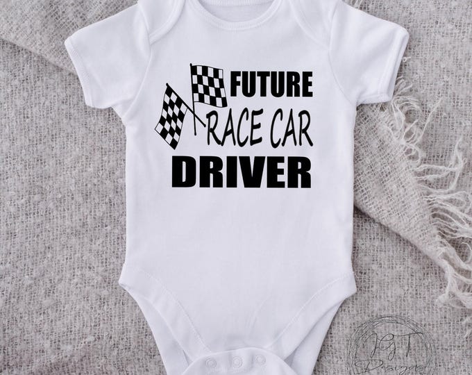 Future Race Car Drive Racing Baby Onesie® Bodysuit - Funny Bodysuit