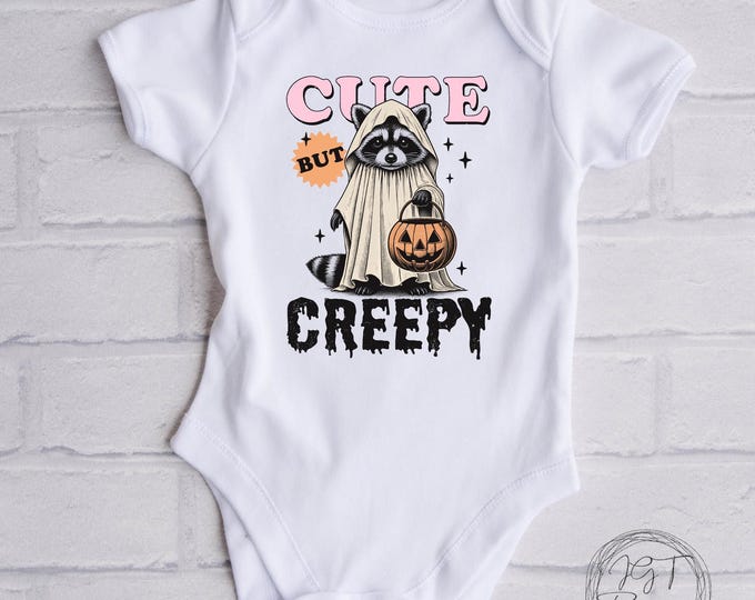 Cute But Creepy Baby Onesie®, Funny Raccoon Halloween Bodysuit