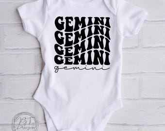 Gemini Zodiac Baby Onesie® Bodysuit -  Gemini -  Retro