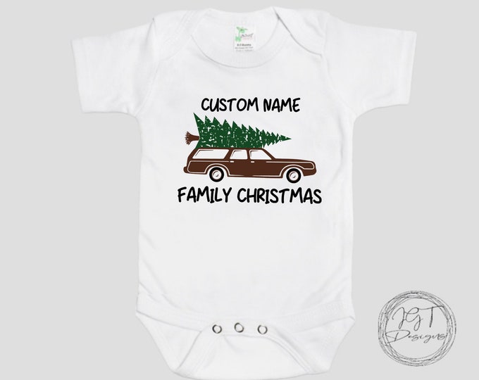 Christmas Baby Onesie® Bodysuit - Custom Name Family Christmas - Christmas Vacation Inspired