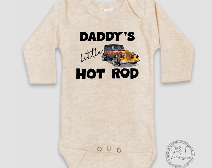 Daddy’s Little Hot Rod Baby Onesie® Bodysuit - Retro Classic Car