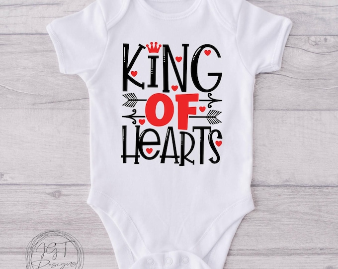 Valentine's Day Baby Onesie® Bodysuit -  King Of Hearts -  Valentine’s Day