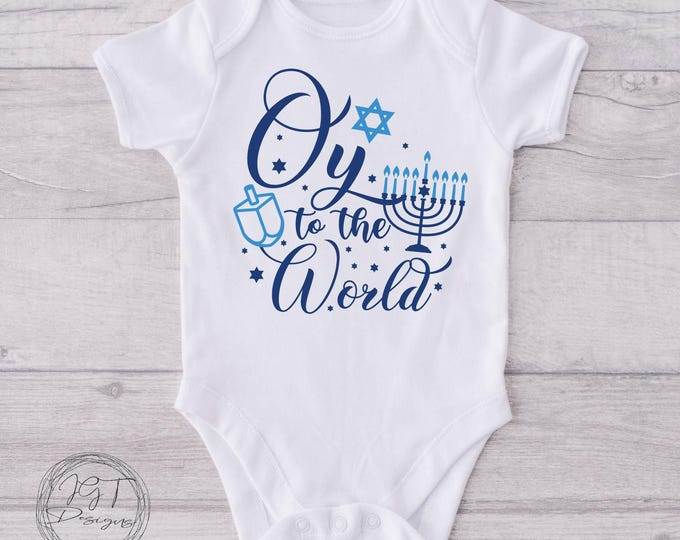 Oy To The World Baby Onesie® Bodysuit -  Hanukkah