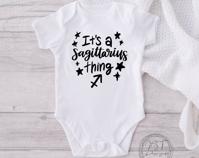 Sagittarius Zodiac Baby Onesie® Bodysuit -  It’s A Sagittarius Thing -  Retro