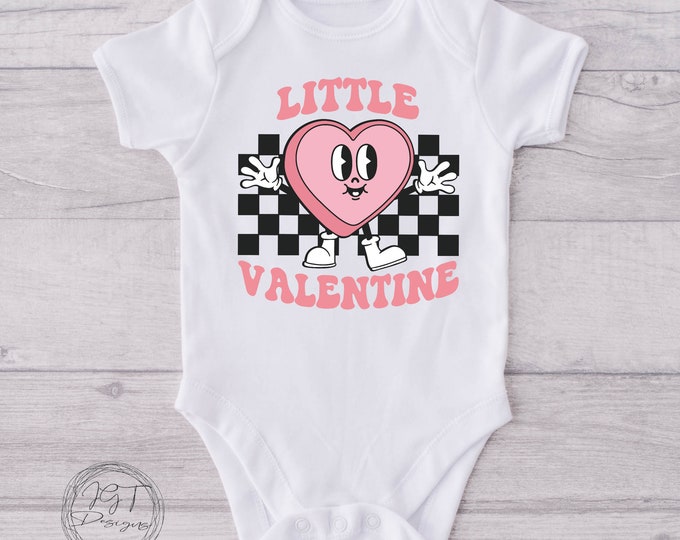 Valentine's Day Baby Onesie® Bodysuit -  Little Valentine -  Retro -  Valentine’s Day