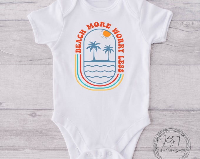 Beach More Worry Less Baby Onesie® Bodysuit
