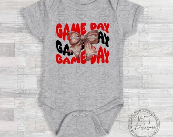 Red And Black Football Onesie® Bodysuit - Game Day