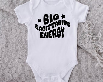 Big Sagittarius Energy Retro Baby Onesie® Bodysuit - Zodiac