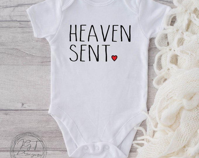 Newborn Baby Onesie® Bodysuit -  Heaven Sent -  Minimalist -  Baby Tshirt