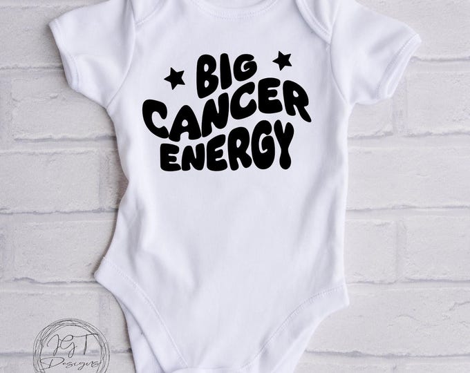 Cancer Zodiac Baby Onesie® Bodysuit -  Big Cancer Energy -  Retro