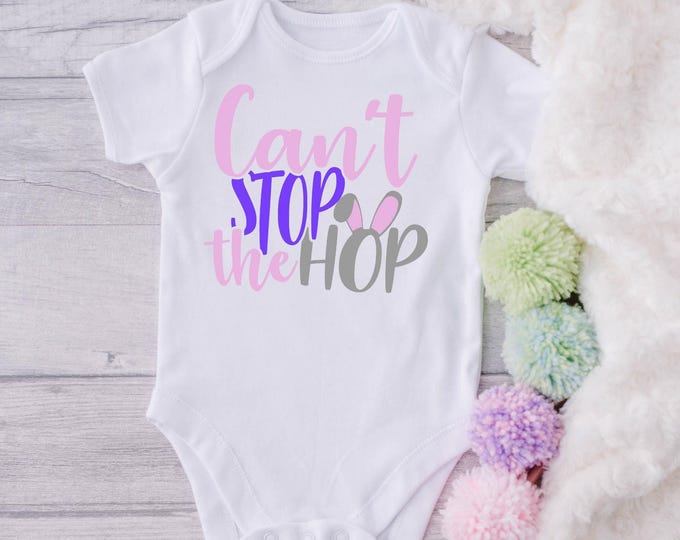 Easter Baby Onesie® Bodysuit -  Can’t Stop The Hop Bunny Bodysuit -   -  Toddler Tee Tshirt
