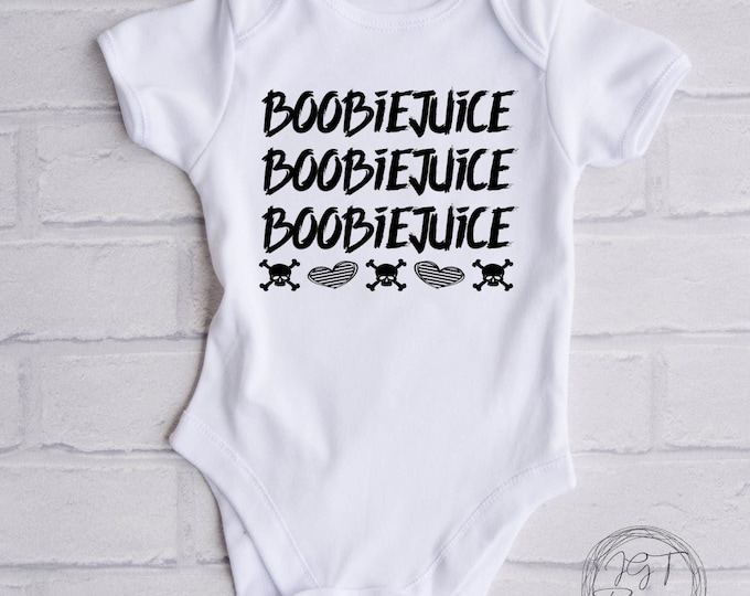 Boobiejuice Baby Onesie® – Funny Beetlejuice Inspired Bodysuit – Halloween Baby Outfit for Spooky Season