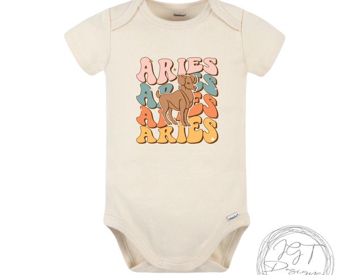Aries Zodiac Baby Onesie® Bodysuit -  Retro