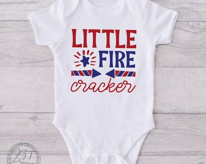 July 4th Baby Onesie® Bodysuit -  Little Firecracker -  USA -   -