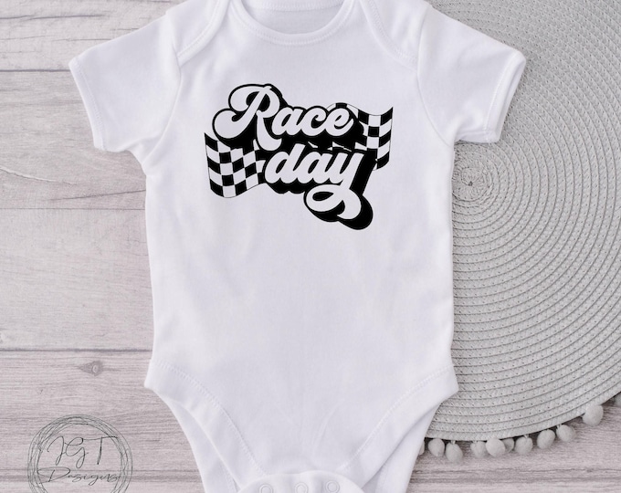 Race Day Retro Racing Baby Onesie® Bodysuit
