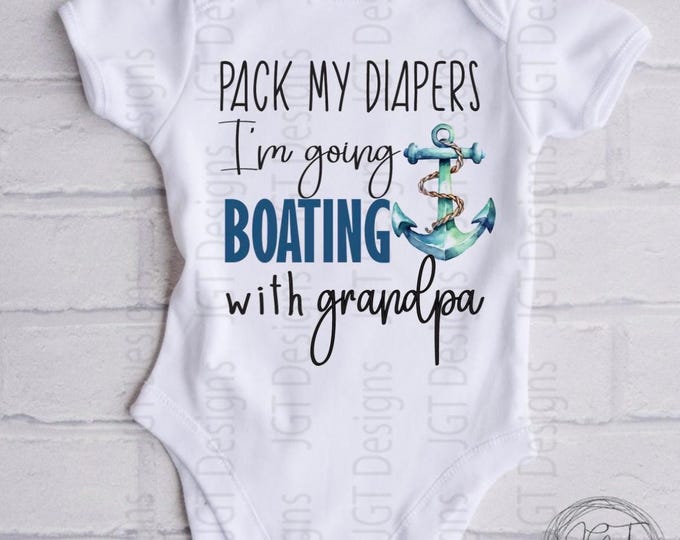 I’m Going Boating With Grandpa Lake Baby Onesie® Bodysuit