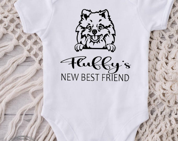 Pomeranian New Best Friend Baby Onesie® Bodysuit - Personalized