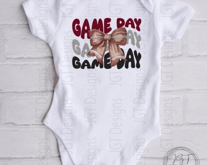 Game Day Baby Onesie® Bodysuit - Maroon Grey Black Football