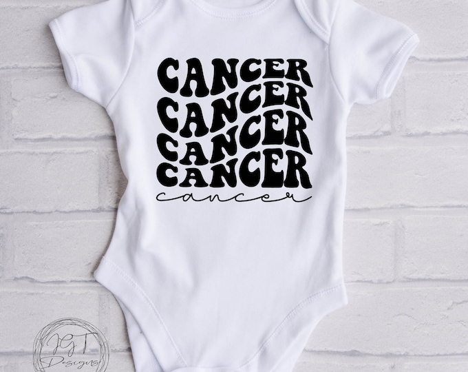Cancer Zodiac Baby Onesie® Bodysuit -  Cancer -  Retro