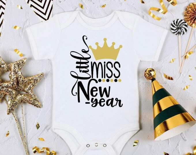 New Year's Baby Onesie® Bodysuit -  Little Miss New Year Baby Onesie® Bodysuit -  New Year