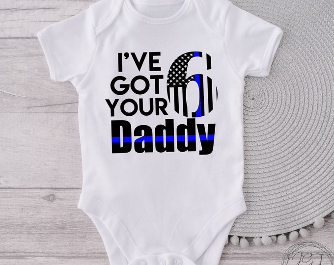 I Got Your 6 Daddy Baby Onesie® Bodysuit -  Police Officer