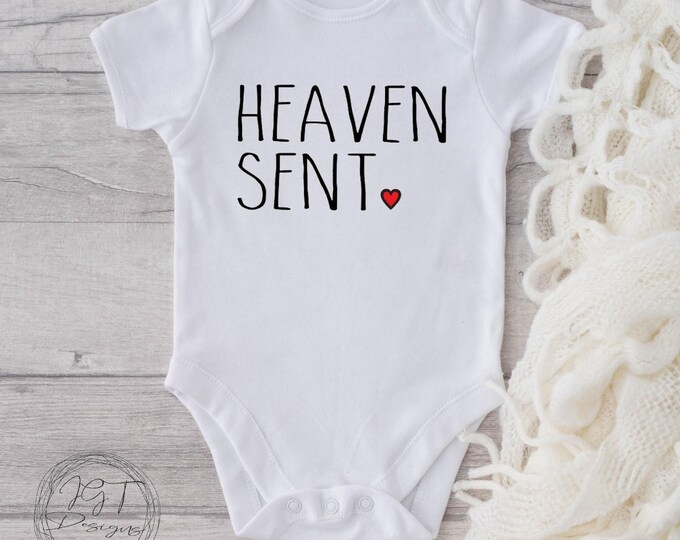 Newborn Baby Onesie® Bodysuit -  Heaven Sent -  Minimalist -  Baby Tshirt