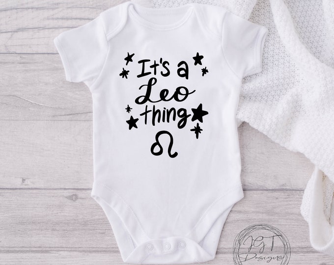 Leo Zodiac Baby Onesie® Bodysuit -  It’s A Leo Thing -  Retro