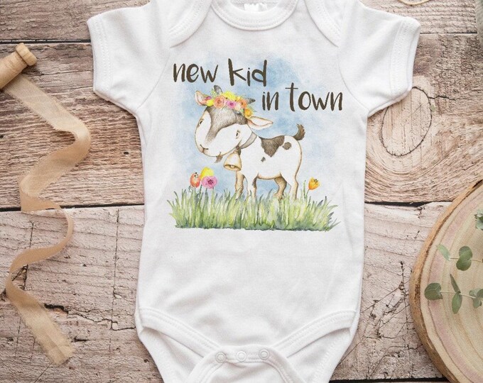 New Kid In Town Funny Baby Onesie® Bodysuit - Newborn Bodysuit