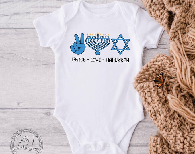 Peace Love Hanukkah Baby Onesie® Bodysuit -  Hanukkah