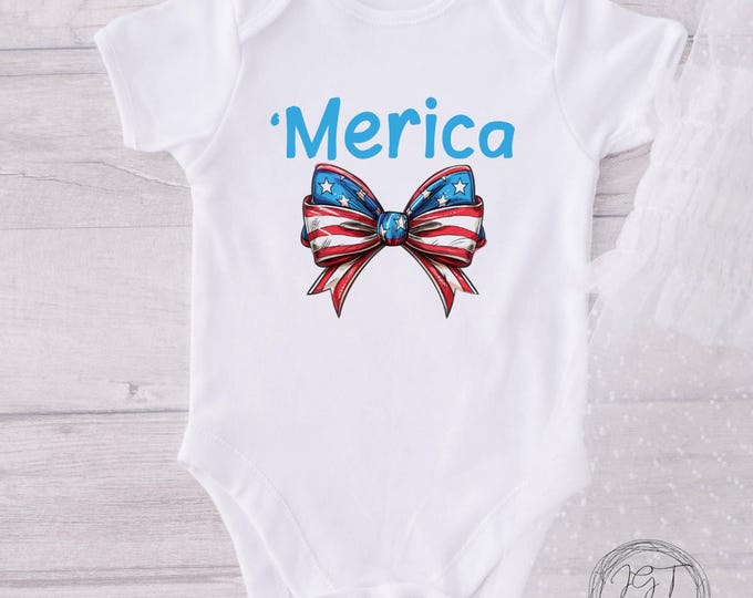 Merica Coquette Bow Baby Onesie® Bodysuit