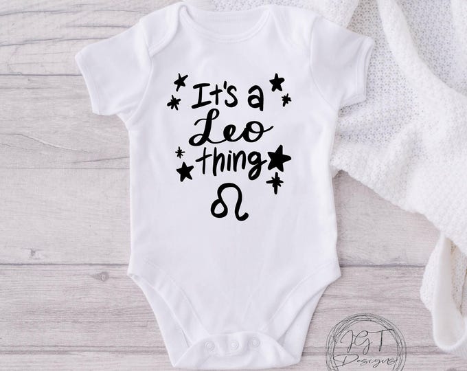 Leo Zodiac Baby Onesie® Bodysuit -  It’s A Leo Thing -  Retro