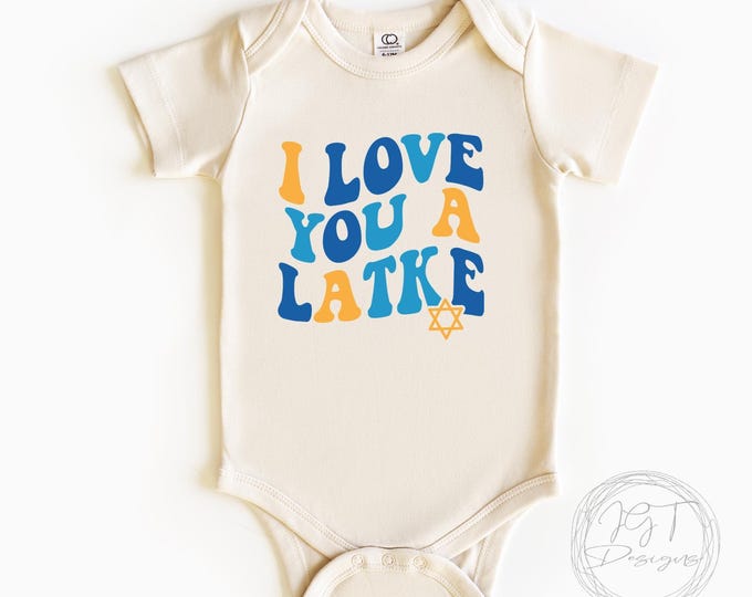 I Love You A Latke Hanukkah Baby Onesie® Bodysuit - Retro