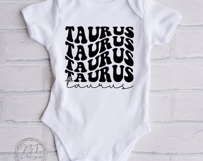 Taurus Zodiac Baby Onesie® Bodysuit -  Taurus -  Retro